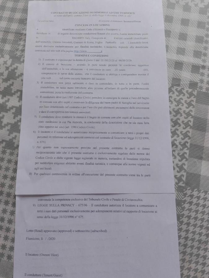 A Santy'S Roomsbagno Condiviso Sharedboth Room2Piano No Lift No Shuttle -No Pasti No Meal,- A Pagamento Air Condizextra Bed Air Condiz Extrabed For A Fee-3 Minuti Bus Xfieradiroma-10 Minutes Stop Bus To Rome In50 Minutes Trafficpermitting Are You To Fiumicino Luaran gambar